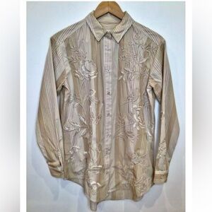 NWT JOHNNY WAS HARLON Long sleeve, button down. OVERSIZED TUNIC SHIRT. Sz XS